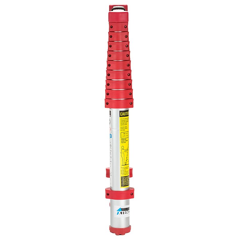 Xtend+Climb Home Series 760P Telescoping Ladder, 14-1/2 ft Max Reach H, 11-Step, 250 lb, 1-1/2 in D Step, Aluminum