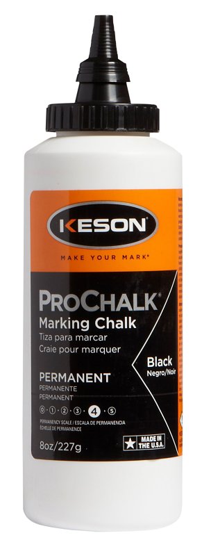 Keson PROCHALK Series PM8BLACK Marking Chalk Refill, Black, Permanent