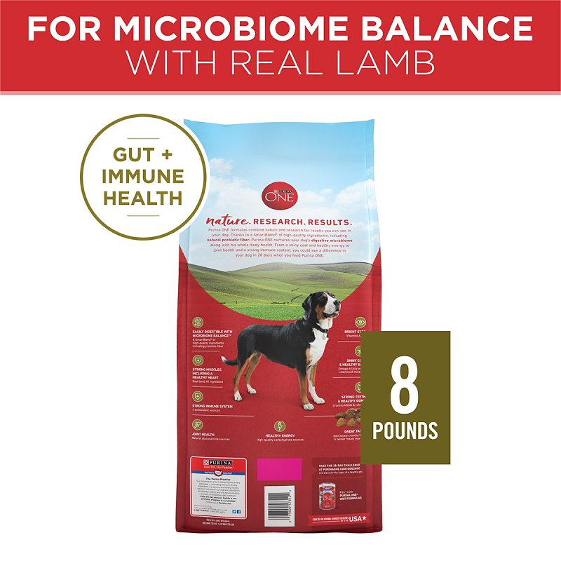 Purina SmartBlend 57312 Dog Food, Dry, Lamb, Rice Flavor, 8 lb