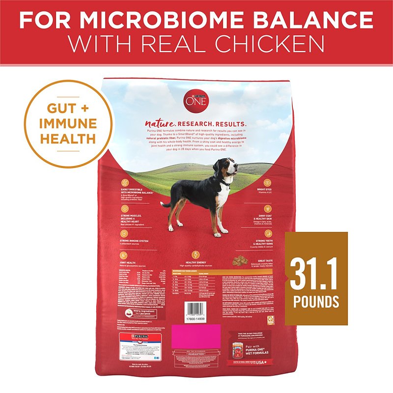 Purina SmartBlend 149396 Dog Food, Dry, Chicken, Rice Flavor, 31.1 lb