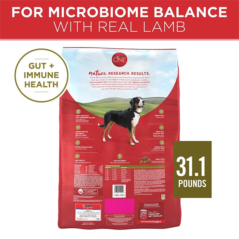 Purina SmartBlend 149419 Dog Food, Dry, Lamb, Rice Flavor, 31.1 lb