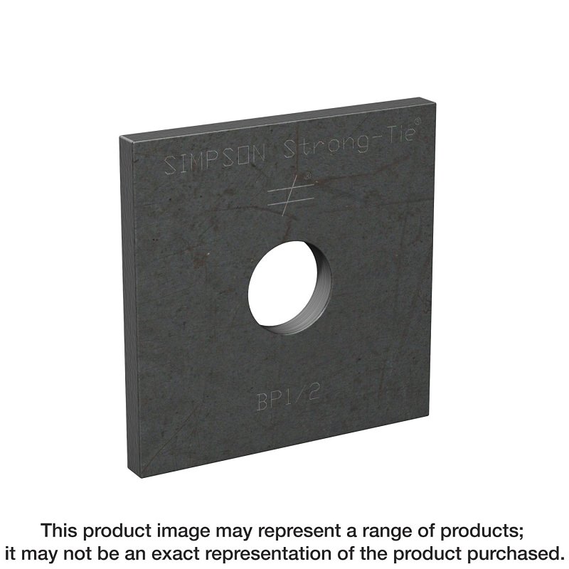Simpson Strong-Tie BP1/2 Bearing Plate, 2 in L x 2 in W Dimensions, Steel