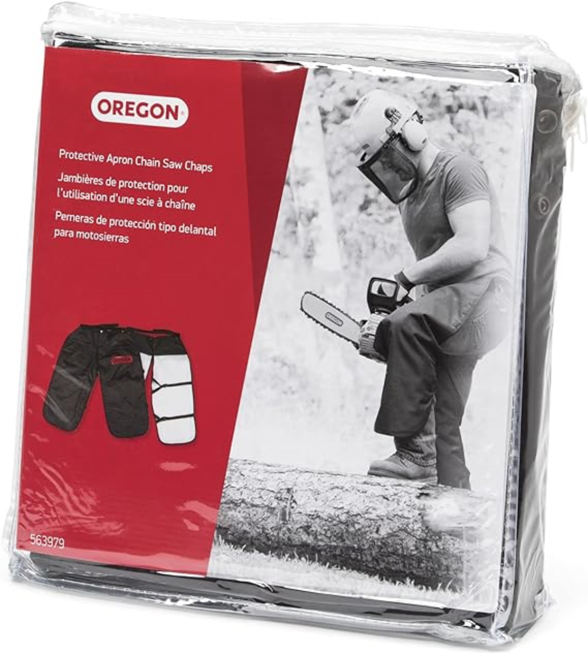 Oregon 563979 Protective Chaps, 46 in Waist, 36 in L, Black