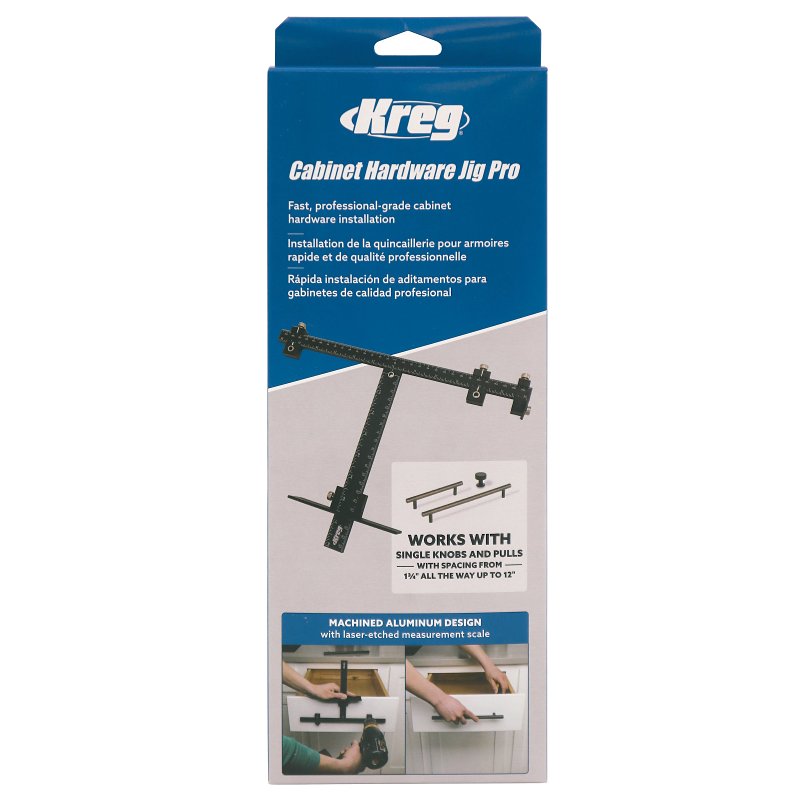 Kreg KHI-XLPULL Cabinet Hardware Jig Pro, Aluminum, For: Kreg Wood Project Clamps, Face Clamps and VersaGrip Clamps