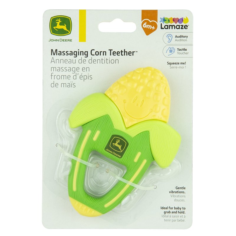 John Deere Toys Y5208 Vibrating and Massaging Corn Teether, Plastic/Rubber