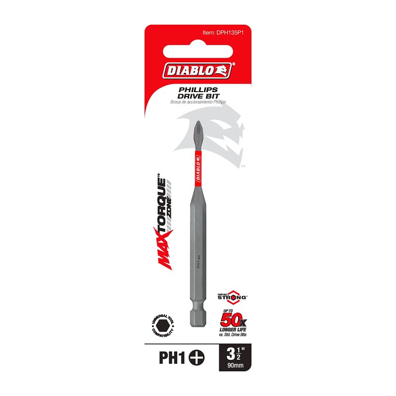 Diablo DPH235P1 Screwdriver Insert Bit, #2 Drive, Phillips Drive