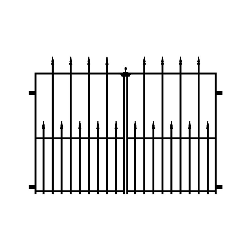 Nuvo Iron TEDGQF2 Tiger Eye Double Gate, 48 in W Gate, 34 in H Gate, Metal Frame, Black