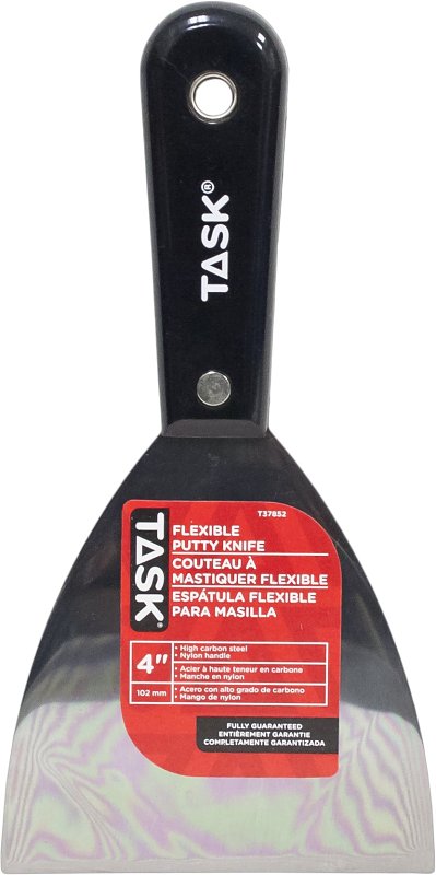 Task T37852 Flexible Putty Knife, 4 in W Blade, HCS Blade, Nylon Handle