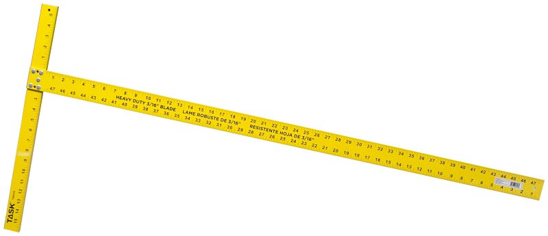 Task T58048 T-Square, 48 in L, 3/16 in Thick, Aluminum