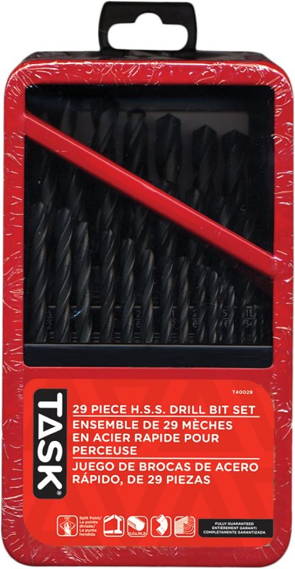 Task T40029 Drill Bit Set, 29-Piece, HSS