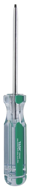 Task Elite Series T50442 Screwdriver, #1 Drive, Robertson Drive, 4 in L Shank, Acetate Handle, Hard-Grip Handle