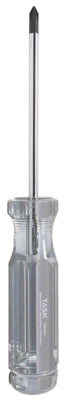 Task Elite Series T50422 Screwdriver, #1 Drive, Phillips Drive, 4 in OAL, Cellulose Acetate Handle, Hard-Grip Handle
