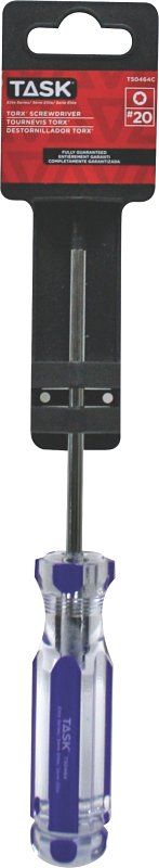 Task Elite Series T50464C Screwdriver, T20 Drive, Torx Drive, 4 in OAL, Cellulose Acetate Handle, Hard-Grip Handle