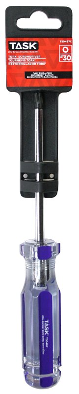 Task Elite Series T50467C Screwdriver, T30 Drive, Torx Drive, 4 in OAL, Cellulose Acetate Handle, Hard-Grip Handle