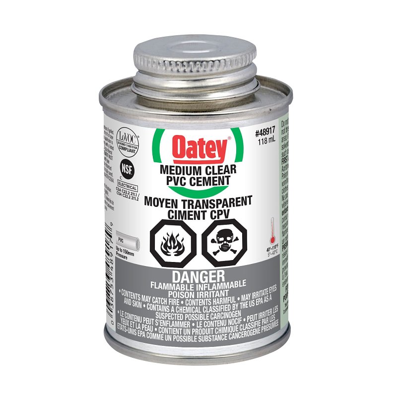 Oatey 48917/31535 Pipe Cement, 118 mL, Liquid, Clear