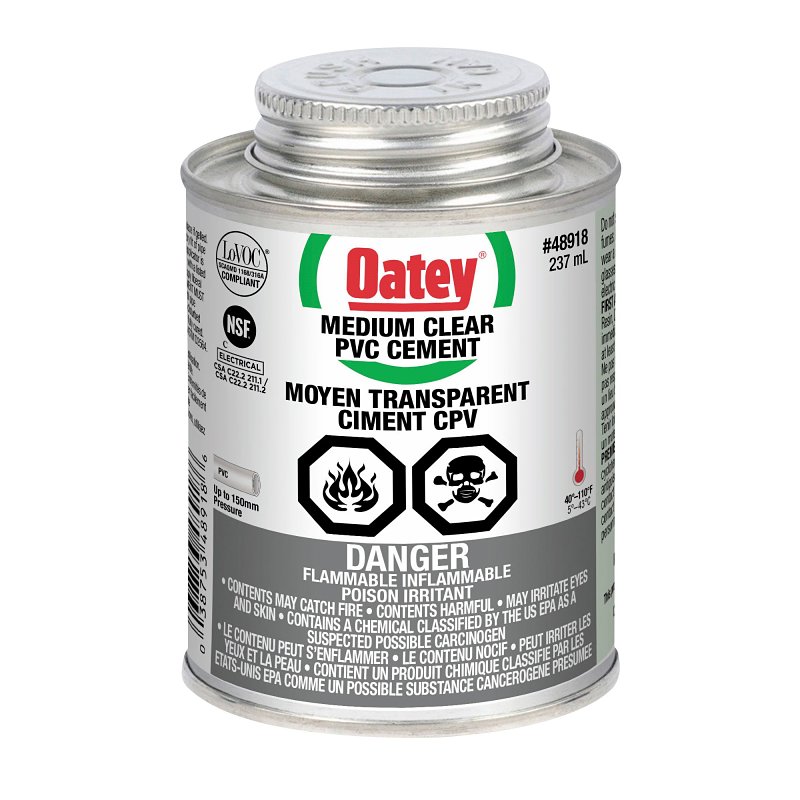 Oatey 48918/31536 Pipe Cement, 237 mL, Liquid, Clear
