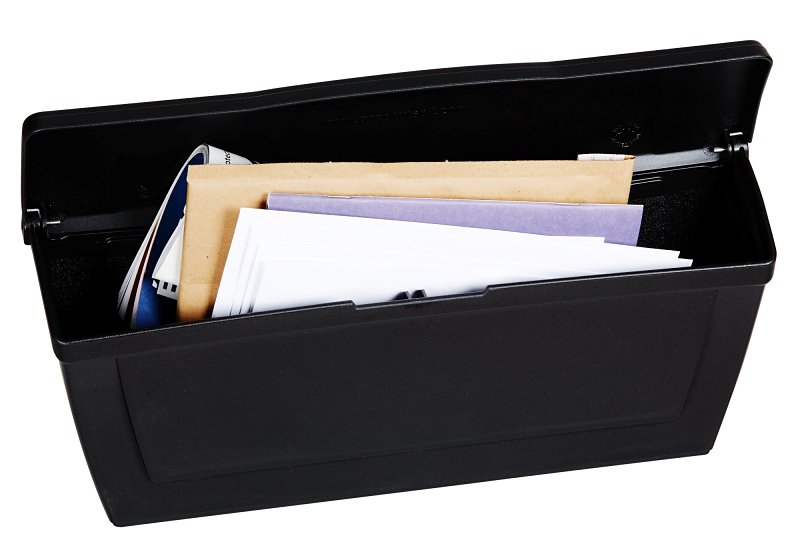 Pro-Df P55001 Small Mailbox, 440 cu-in, Plastic, Textured, Black, 15-1/2 in W, 4.13 in D, 6-1/2 in H