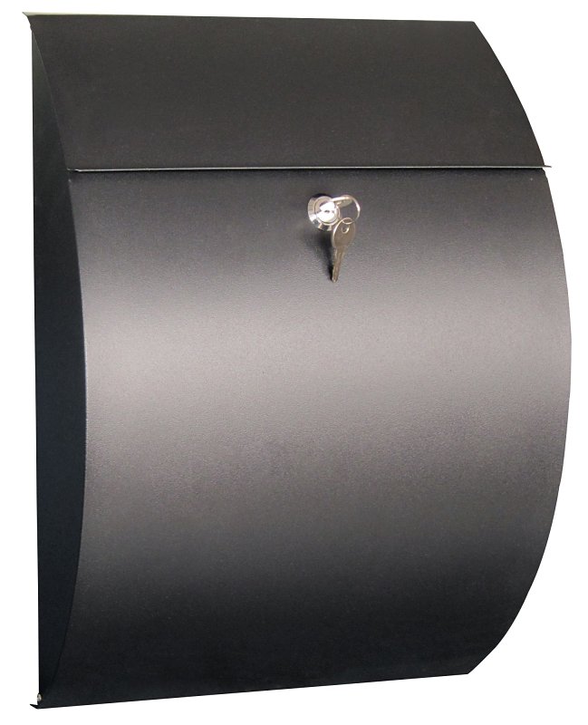 Pro-Df MS26901 Large Lockable Mailbox, 1200 cu-in, Metal, Powder-Coated, Black, 13-1/4 in W, 5-1/4 in D, 18 in H