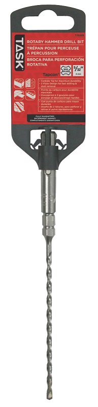 Task T75205 Drill Bit, 5/32 in Dia, 7 in OAL, 2-Flute, SDS Plus Shank