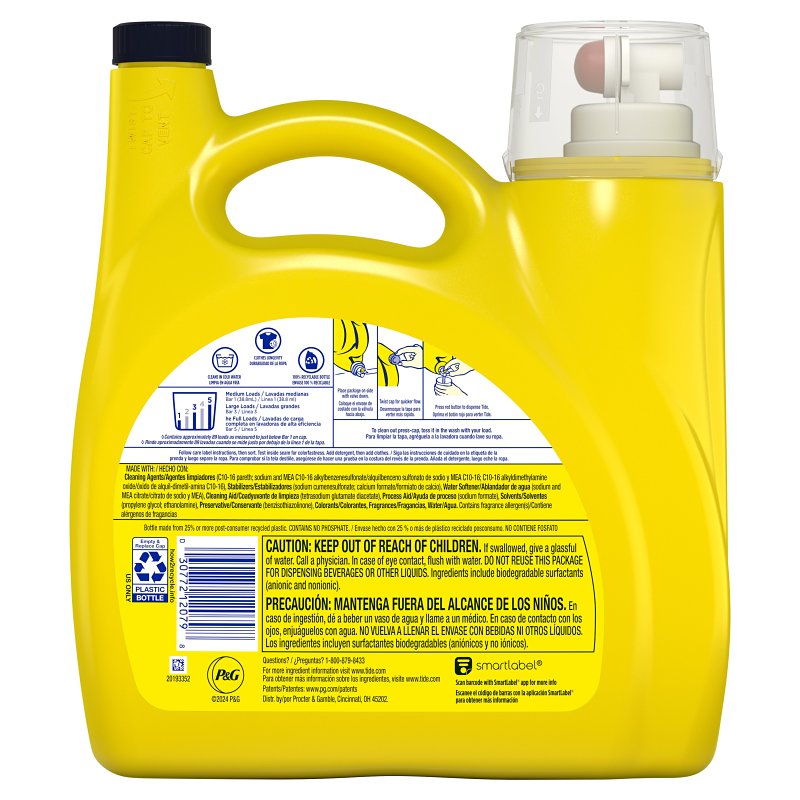 Tide Simply Clean and Fresh Series 80795533 High-Efficiency Laundry Detergent, 117 fl-oz, Bottle, Liquid, Daybreak Fresh