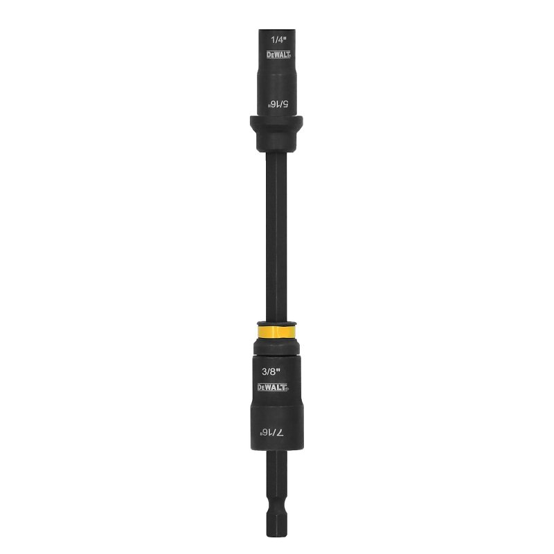 DEWALT FLEXTORQ DWADENDEXT-2 4-in-1 Double-Ended Nut Driver, 1/4, 5/16, 3/8, 7/16 in Drive, 6 in L, Hex Shank