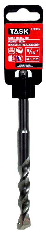 Task T75040 Drill Bit, 9/16 in Dia, 6 in OAL, 2-Flute, SDS Plus Shank