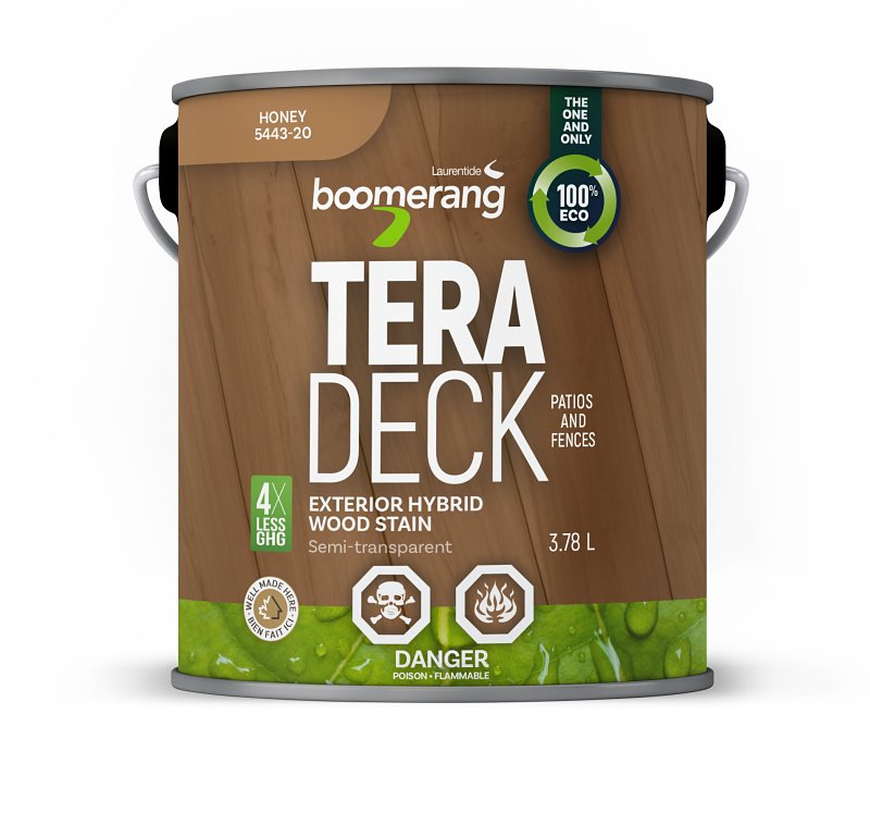 Boomerang 5443-20 Hybrid Stain, Semi-Transparent, Honey, 3.78 L