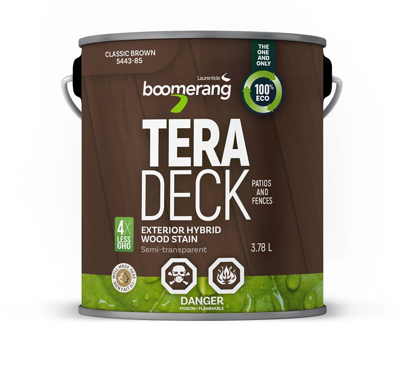 Boomerang 5443-85 Hybrid Stain, Semi-Transparent, Classic Brown, 3.78 L