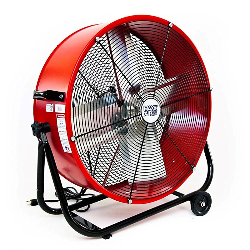 MaxxAir BF24TF Tilt Fan, 120 V, 2-Speed, 1750 to 3200 cfm Air, Yellow