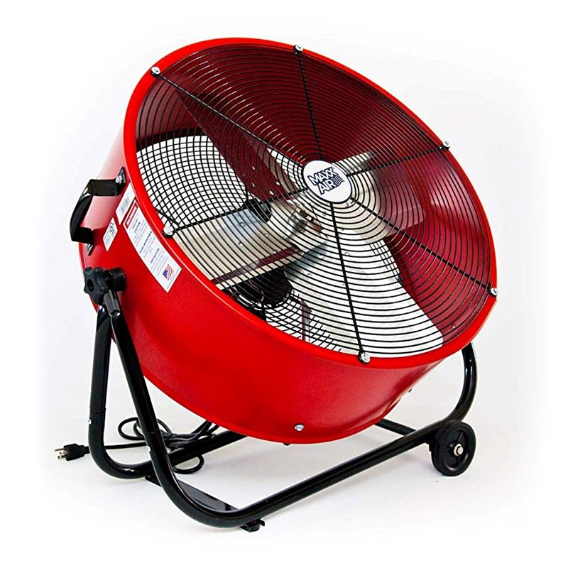 MaxxAir BF24TF Tilt Fan, 120 V, 2-Speed, 1750 to 3200 cfm Air, Yellow