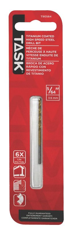 Task T90564 Drill Bit, 5/64 in Dia, 1/PK