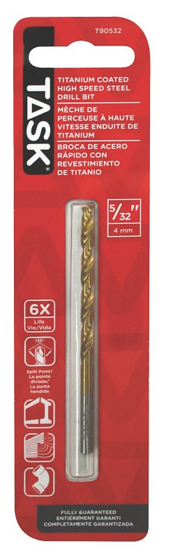 Task T90532 Drill Bit, 5/32 in Dia, 1/PK