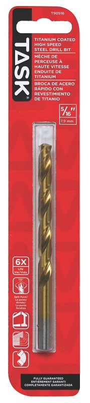 Task T90516 Drill Bit, 5/16 in Dia, 1/PK