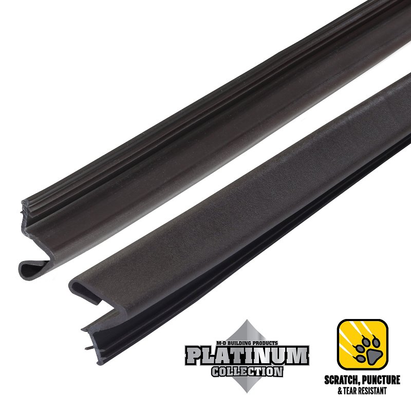 M-D 43347 Slide-On Door Seal, 1-1/8 in W, 81 in L, Rubber, Brown