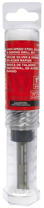 Task T80001 Silver and Deming Drill Bit, 1 in Dia, 6 in OAL, 1/2 in Dia Shank, Reduced Shank