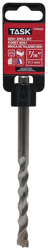 Task T75032 Drill Bit, 7/16 in Dia, 6 in OAL, 2-Flute, SDS Plus Shank