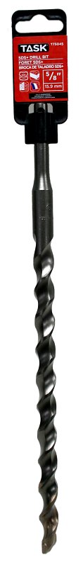 Task T75045 Rotary Hammer Drill Bit, 5/8 in Dia, 12 in OAL, 2-Flute, SDS Plus Shank