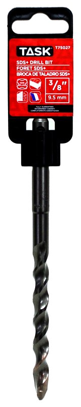 Task T75027 Rotary Hammer Drill Bit, 3/8 in Dia, 6 in OAL, 2-Flute, SDS Plus Shank