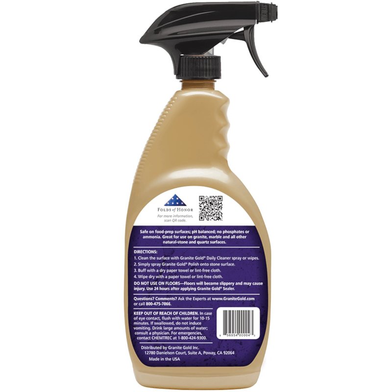 Granite Gold GG0033 Granite Polish, 24 oz, Liquid, Fresh Lemon, Milky White