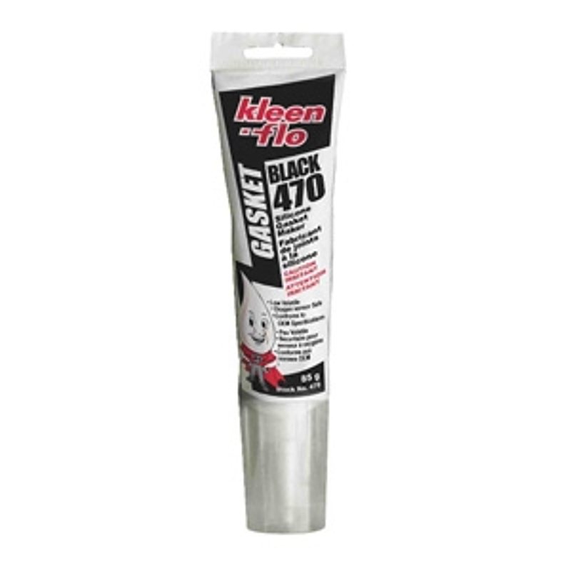 Kleen-Flo 470 Silicone Gasket Maker, Black, 85 g Tube, Paste, Acetic Acid
