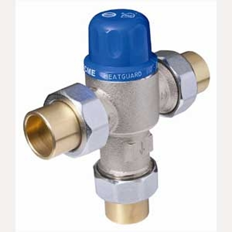 Cash Acme Heatguard 110-D Series 24501 Thermostatic Mixing Valve, Specifications: 1/2 in Sweat Connection