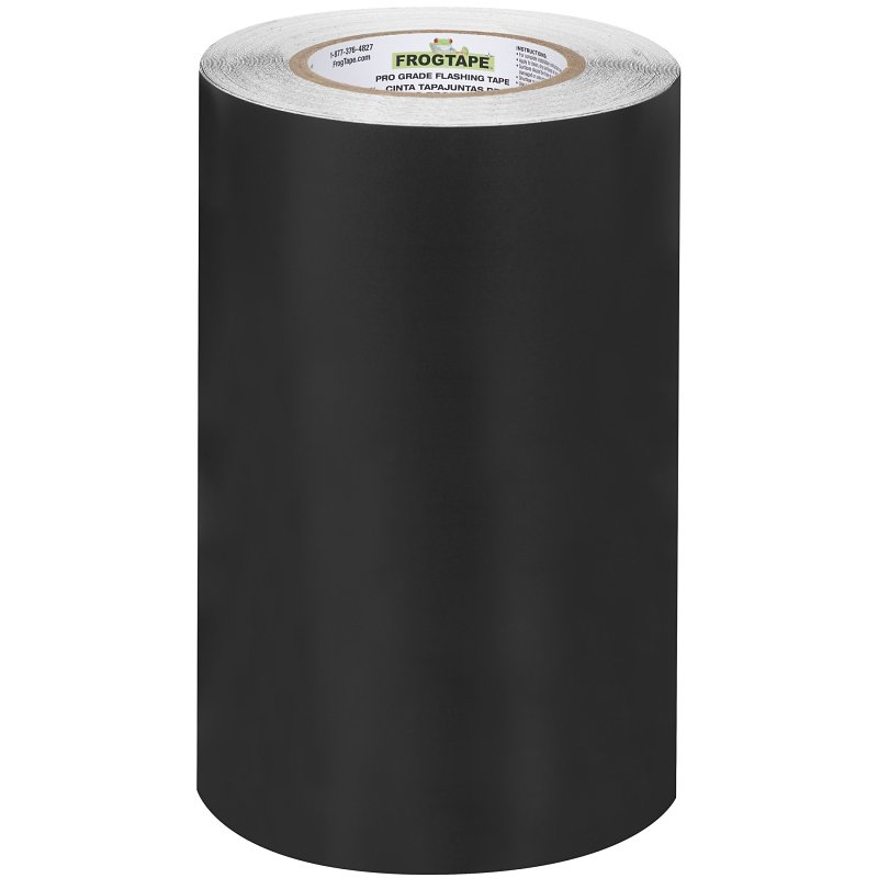 FrogTape 105726 Flashing Tape, 75 ft L, 9 in W, Black, Acrylic Adhesive