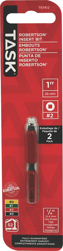 Task T67412 Screwdriver Bit, #2 Drive, 1 in L, Steel