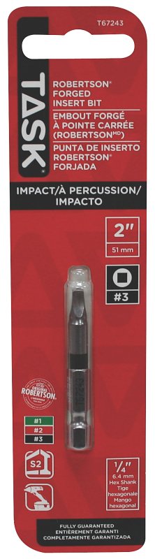 Task T67243 Power Bit, #3 Drive, 2 in L, Steel