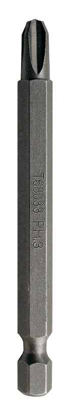 Task T68033 Screwdriver Bit, 3 Drive, Phillips Drive, 3 in L, Steel