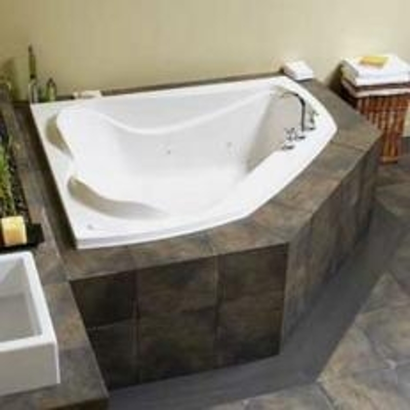 Maax Cocoon 102724-091-001-10 Bathtub, 76 gal, 59-3/4 in L, 53-7/8 in W, 21 in H, Corner Installation, Acrylic, White