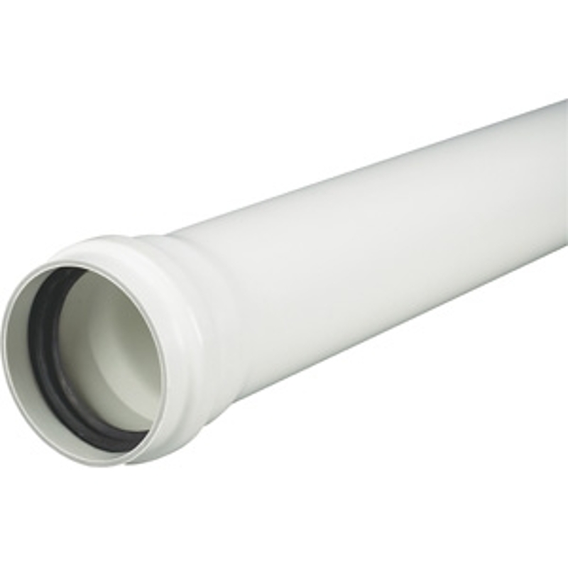 Ipex Gasketed Sewer and Drain Pipe, 4 m L, 6 in Nominal, PVC, White