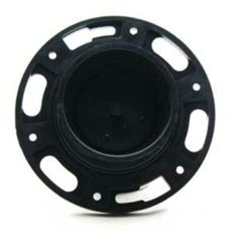 IPEX 027583 Adjustable Closet Flange, 17.5 in L x 17.5 in W x 6.9 in H Dimensions, 4 x 3 in Connection, Hub, ABS, Black