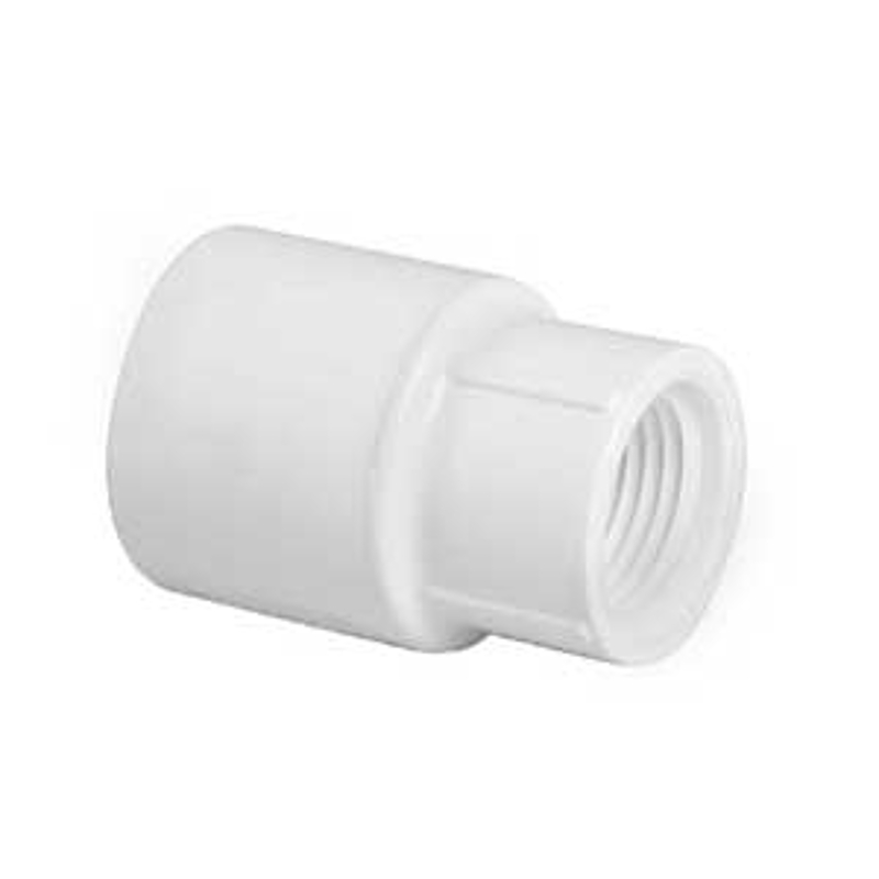 Xirtec 140 435992 Reducing Pipe Adapter, 3/4 x 1/2 in, Socket x FPT, PVC, White, SCH 40 Schedule, 150 psi Pressure
