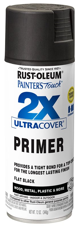 Rust-Oleum 249846 Spray Paint, 12 oz Can, 10 to 12 sq-ft Coverage Area, Solvent Base, Flat, Black